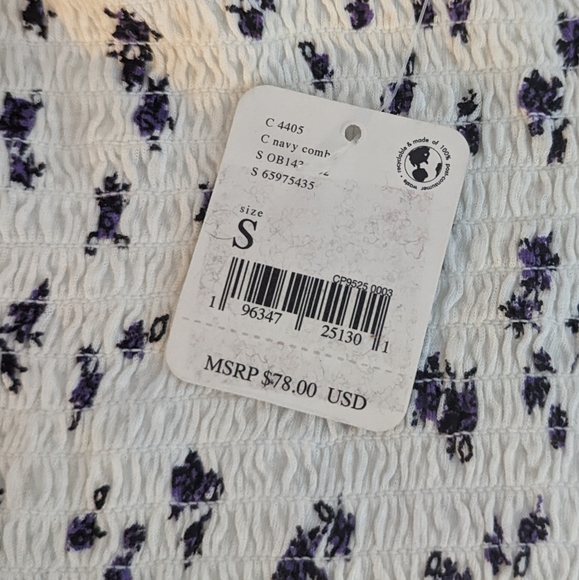 Free People Navy Marigold Cropped Tee - Picture 4 of 4